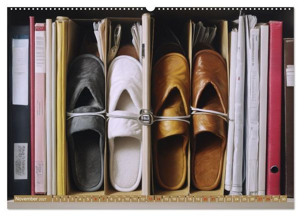 Produktbild: Schuh-verr&uuml;ckt. Pantoffel, Pumps und Co. im Ausnahmezustand (hochwertiger Premium Wandkalender 2027 DIN A2 quer), Kunstdruck in Hochglanz
