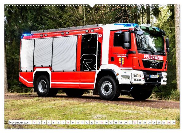 Produktbild: Feuerwehrfahrzeuge (Wandkalender 2026 DIN A2 quer), CALVENDO Monatskalender