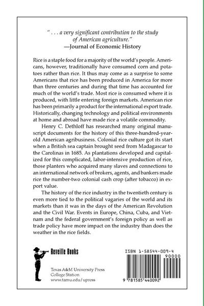 Produktbild: A History of the American Rice Industry, 1685-1985