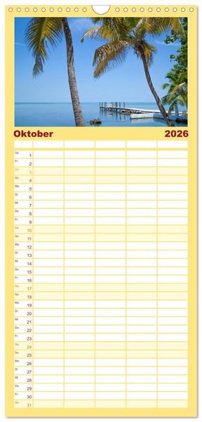Produktbild: Familienplaner 2026 - FLORIDA KEYS UND KEY WEST Malerische Reiseroute mit 5 Spalten (Wandkalender, 21 x 45 cm) CALVENDO