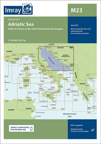 M23 Adriatic Sea Passage Chart, Sonstige von Imray M. Series, FB Imray, 9781786792020