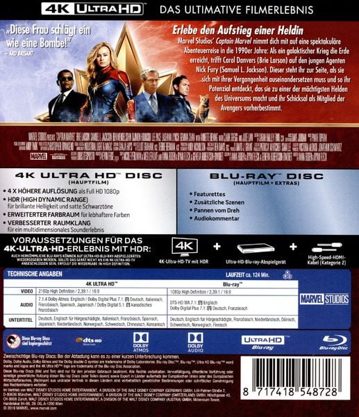 Produktbild: Captain Marvel (4K Ultra HD) (+ Blu-ray 2D)