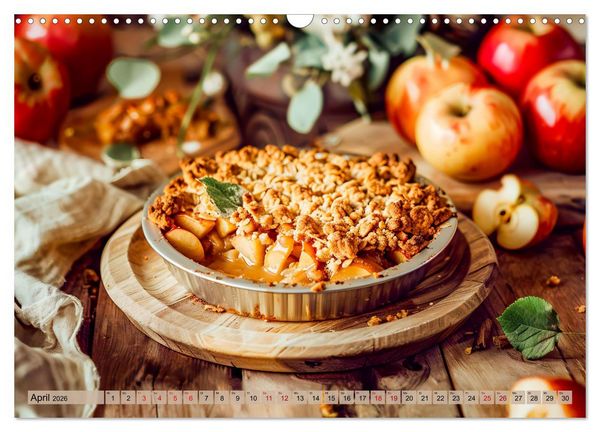 Produktbild: Apfelkuchen satt - K&ouml;stliche Kunstwerke aus dem KI-Backofen (Wandkalender 2026 DIN A3 quer), CALVENDO Monatskalender