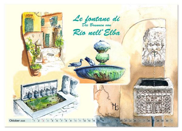 Produktbild: Isola d'Elba - Acquerelli (Wandkalender 2026 DIN A2 quer), CALVENDO Monatskalender