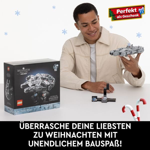 Produktbild: LEGO Star Wars 75375 - Millenium Falke, baubares Sternenschiff Modell