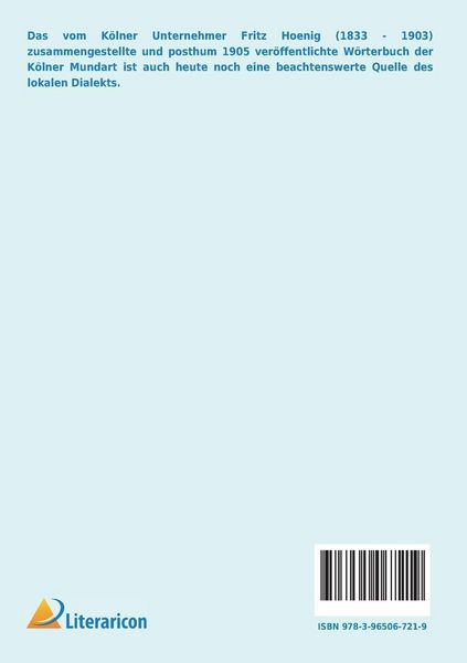 Produktbild: W&ouml;rterbuch der K&ouml;lner Mundart