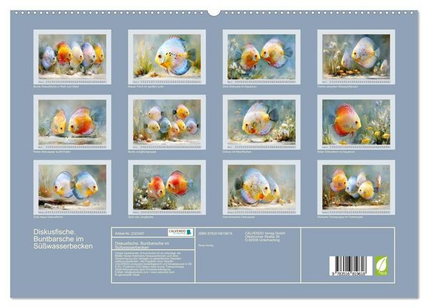 Produktbild: Diskusfische. Buntbarsche im S&uuml;&szlig;wasserbecken (hochwertiger Premium Wandkalender 2027 DIN A2 quer), Kunstdruck in Hochglanz