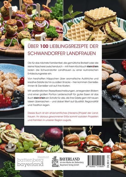 Produktbild: Klein & fein. Herzhafte H&auml;ppchen und s&uuml;&szlig;e Snacks &ndash; K&ouml;stliches aus der Landfrauenk&uuml;che