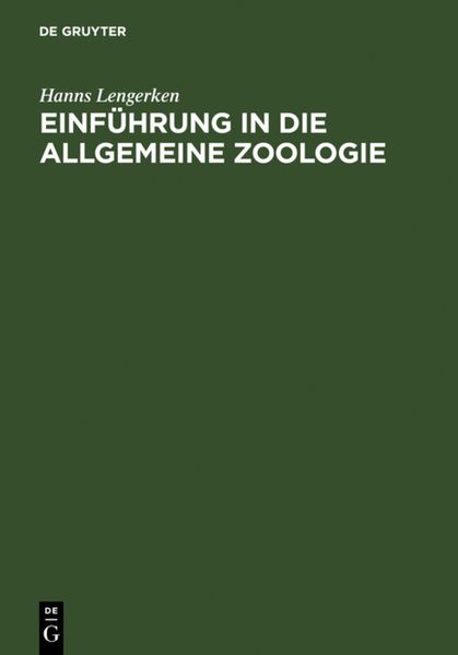 Produktbild: Einf&uuml;hrung in die allgemeine Zoologie