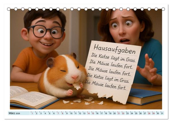 Produktbild: Vom Gl&uuml;ck, ein Nagetier zu sein (Tischkalender 2026 DIN A5 quer), CALVENDO Monatskalender