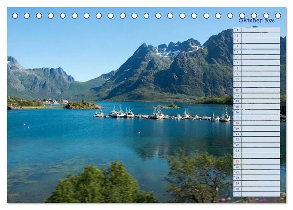 Produktbild: Landschaften Norwegens zwischen Polarkreis und Nordkap (Tischkalender 2026 DIN A5 quer), CALVENDO Monatskalender