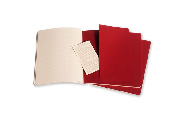Produktbild: Moleskine Cahier Pocket Ruled Red Cover XL. 3er Pack