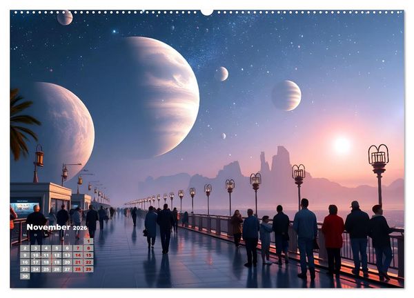 Produktbild: Sterne und Planeten im Blick (Wandkalender 2026 DIN A2 quer), CALVENDO Monatskalender