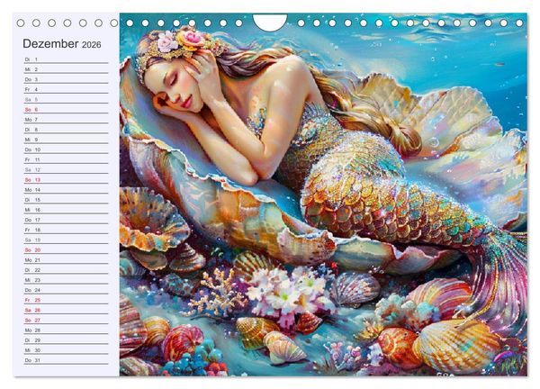 Produktbild: Meerjungfrauen. Zauberhafte Nixen-Paintings (Wandkalender 2026 DIN A4 quer), CALVENDO Monatskalender