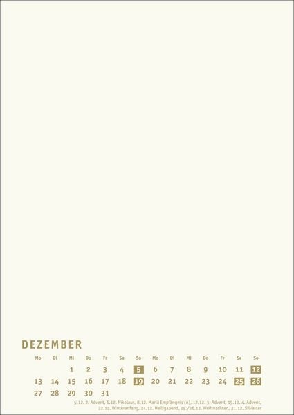 Produktbild: Premium-Bastelkalender gold A4 2027