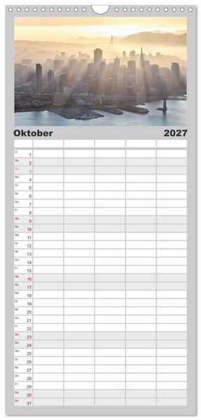 Produktbild: Familienplaner 2027 - Weltst&auml;dte - Iconic world cities mit 5 Spalten (Wandkalender, 21 x 45 cm) CALVENDO