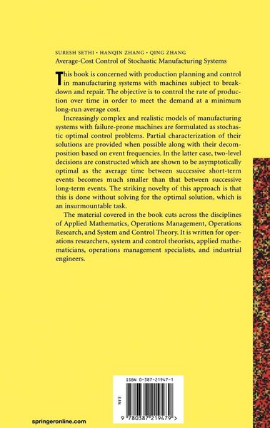 Produktbild: Average-Cost Control of Stochastic Manufacturing Systems
