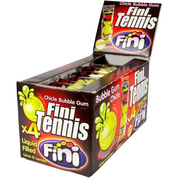 Kaugummi Tennisball mit Füllung gelb 50x20g
