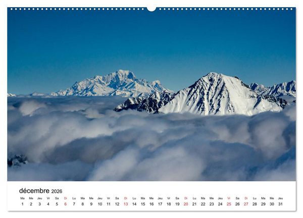 Produktbild: Le massif de Belledonne, vues sur les Alpes (Calendrier mural 2026 DIN A2 vertical) calendrier de bureau