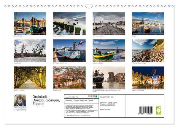 Produktbild: Dreistadt - Danzig, Gdingen, Zoppot (Wandkalender 2026 DIN A3 quer), CALVENDO Monatskalender
