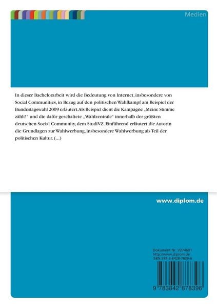Produktbild: Wahlkampf in Social Communities am Beispiel der Nutzung von StudiVZ zur Bundestagswahl 2009