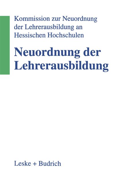 Produktbild: Neuordnung der Lehrerausbildung