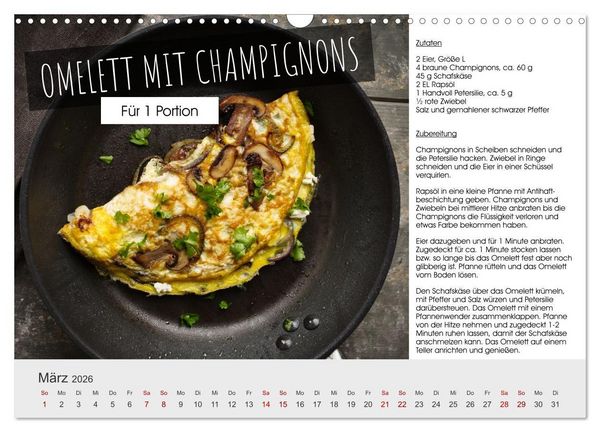 Produktbild: Vegetarisch - leicht und lecker (Wandkalender 2026 DIN A3 quer), CALVENDO Monatskalender