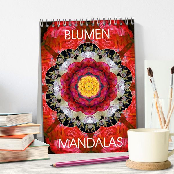 Produktbild: BLUMEN MANDALAS (Tischkalender 2026 DIN A5 hoch), CALVENDO Monatskalender