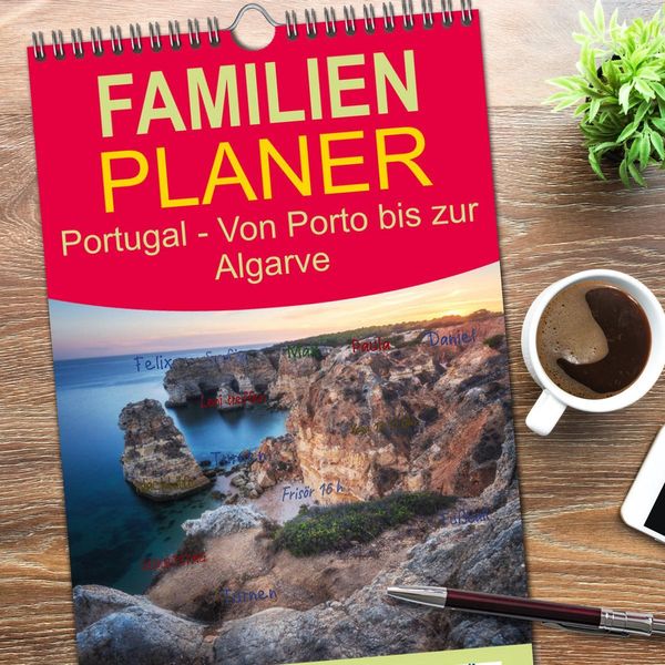 Produktbild: Familienplaner 2026 - Portugal - Von Porto bis zur Algarve mit 5 Spalten (Wandkalender, 21 x 45 cm) CALVENDO