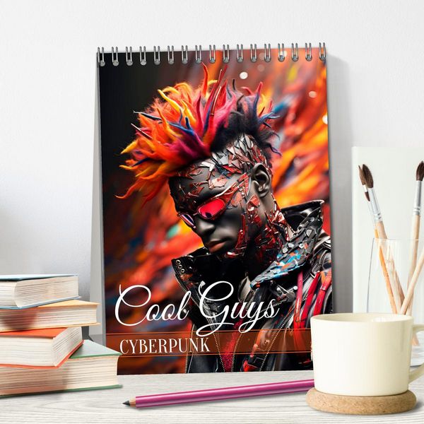 Produktbild: CYBERPUNK Cool guys (Desk Calendar 2026 DIN A5 portrait), CALVENDO 12 Month DeskCalendar