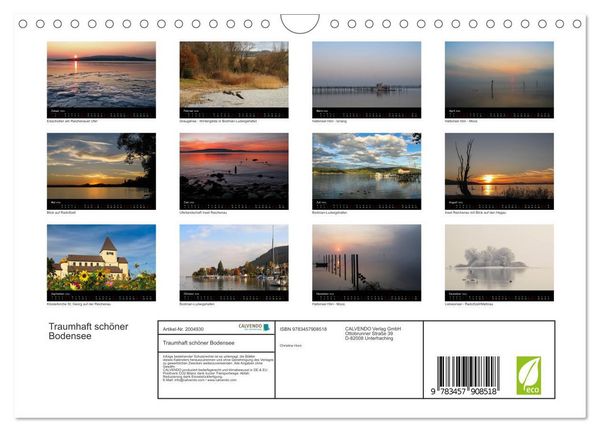Produktbild: Traumhaft sch&ouml;ner Bodensee (Wandkalender 2026 DIN A4 quer), CALVENDO Monatskalender