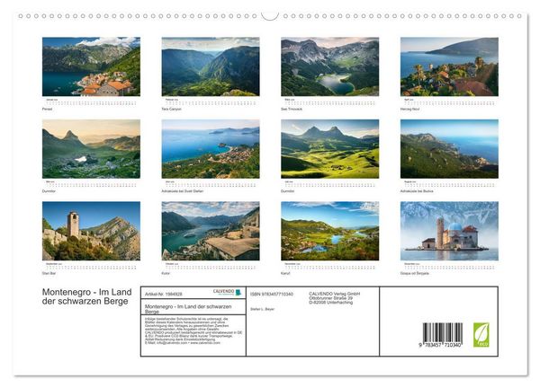 Produktbild: Montenegro - Im Land der schwarzen Berge (hochwertiger Premium Wandkalender 2026 DIN A2 quer), Kunstdruck in Hochglanz