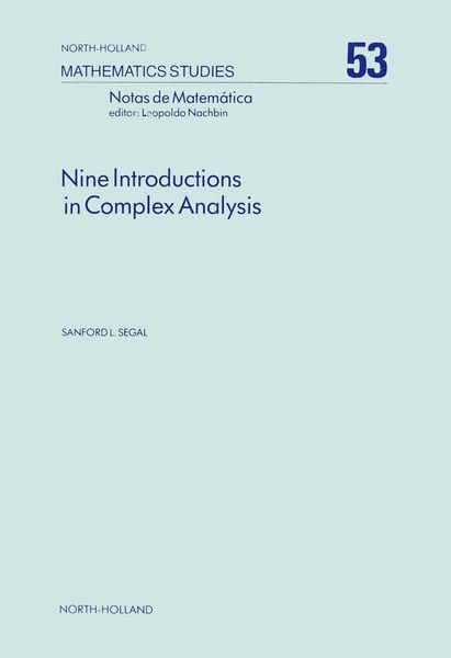 Produktbild: Nine Introductions in Complex Analysis
