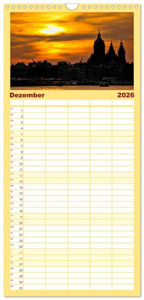 Produktbild: Familienplaner 2026 - Amsterdam - Venedig des Nordens mit 5 Spalten (Wandkalender, 21 x 45 cm) CALVENDO