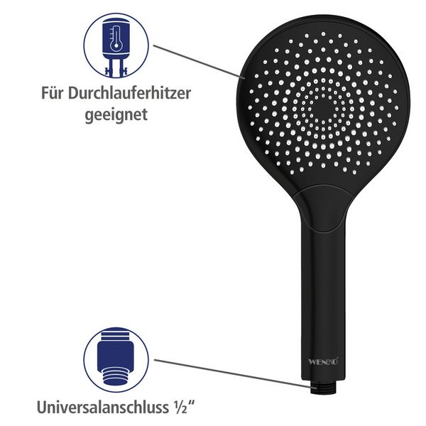 Produktbild: Duschkopf Watersaving &Oslash; 120 cm 3 Funktionen, &Oslash; 12 cm