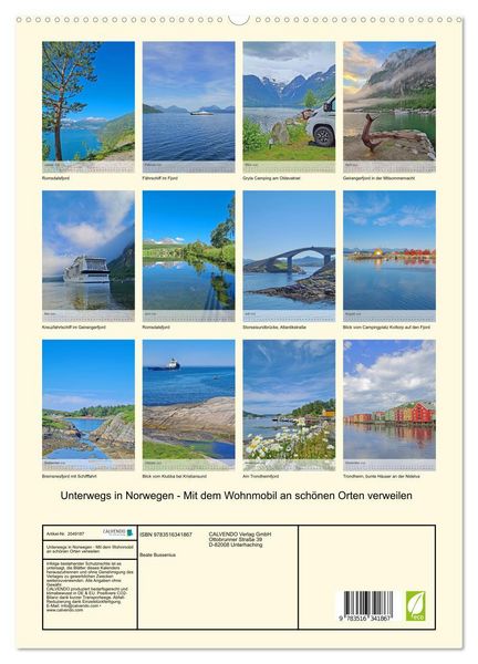 Produktbild: Unterwegs in Norwegen - Mit dem Wohnmobil an sch&ouml;nen Orten verweilen (hochwertiger Premium Wandkalender 2026 DIN A2 hoch), Kunstdruck in Hochglanz