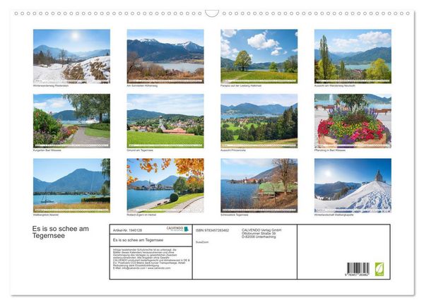 Produktbild: Es is so schee am Tegernsee (Wandkalender 2026 DIN A2 quer), CALVENDO Monatskalender