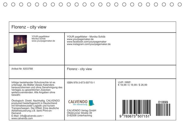 Produktbild: Florenz city view (Tischkalender 2022 DIN A5 quer)