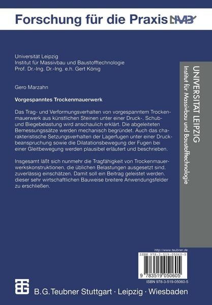 Produktbild: Vorgespanntes Trockenmauerwerk