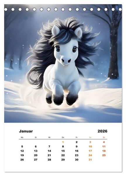 Produktbild: Lustige Ponys (Tischkalender 2026 DIN A5 hoch), CALVENDO Monatskalender