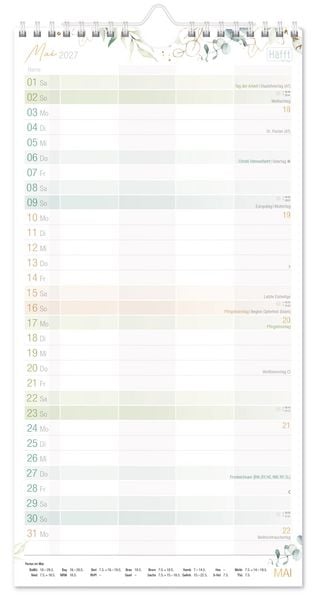 Produktbild: Familienplaner 26/27 Kompakt [Blattgold] 4-spaltig 17 Monate