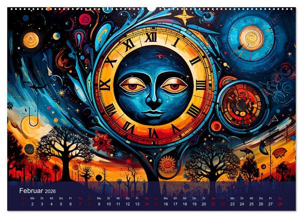 Produktbild: Vision&auml;re Leinwand: Kreative Symbole f&uuml;r Tr&auml;ume und Visionen (hochwertiger Premium Wandkalender 2026 DIN A2 quer), Kunstdruck in Hochglanz