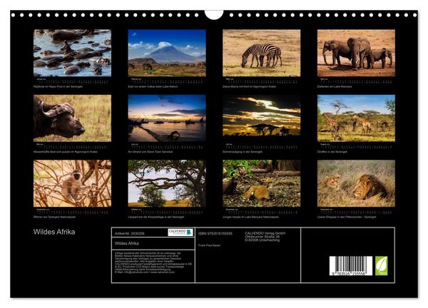 Produktbild: Wildes Afrika (Wandkalender 2026 DIN A3 quer), CALVENDO Monatskalender