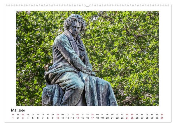 Produktbild: Komponisten-Denkm&auml;ler in Wien (Wandkalender 2026 DIN A2 quer), CALVENDO Monatskalender