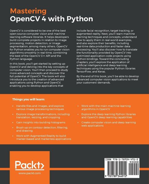 Produktbild: Mastering OpenCV 4 with Python