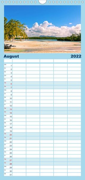 Produktbild: Familienplaner Inselparadies Mauritius (Wandkalender 2022 , 21 cm x 45 cm, hoch)