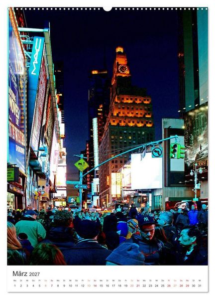 Produktbild: New York - sehenswertes Manhattan bei Tag und Nacht (hochwertiger Premium Wandkalender 2027 DIN A2 hoch), Kunstdruck in Hochglanz