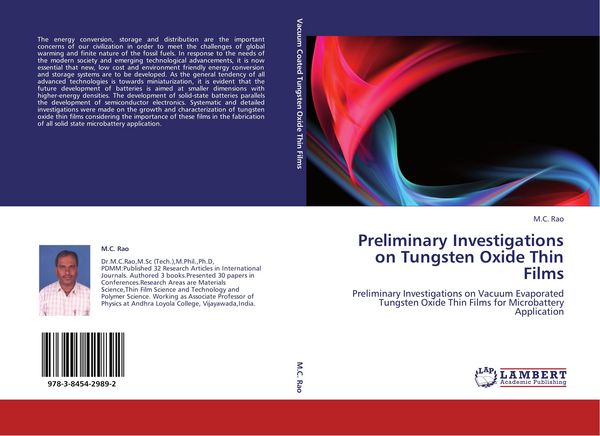 Produktbild: Preliminary Investigations on Tungsten Oxide Thin Films