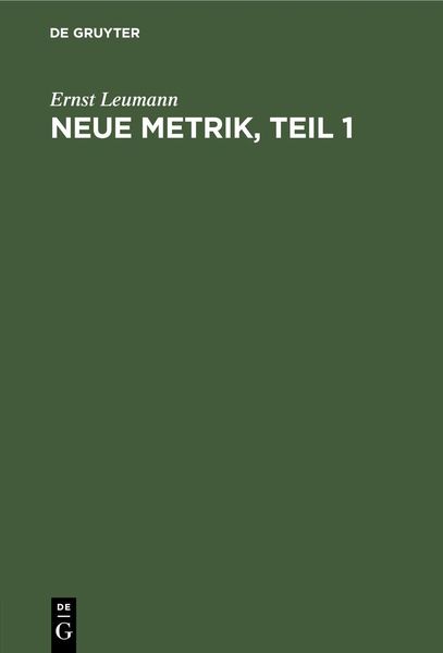 Produktbild: Neue Metrik, Teil 1