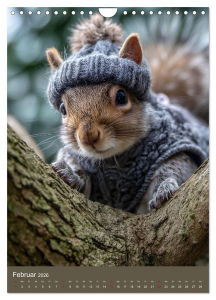 Produktbild: Eichh&ouml;rnchen Kalender - Tierkalender mit verr&uuml;ckten Eichk&auml;tzchen (Wandkalender 2026 DIN A4 hoch), CALVENDO Monatskalender